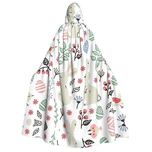 Cape à capuche imprimée oiseaux et fleurs pour cosplay de sorcière et soirées à thème