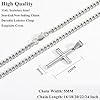 Esrael Silver Cross Necklace for Men Cross Chain Neckalce Mens Silver Chain Necklaces 5mm Cuabn Link Chains with Cross Pendant for Men Jewelry Gifts for Him 20inch #3