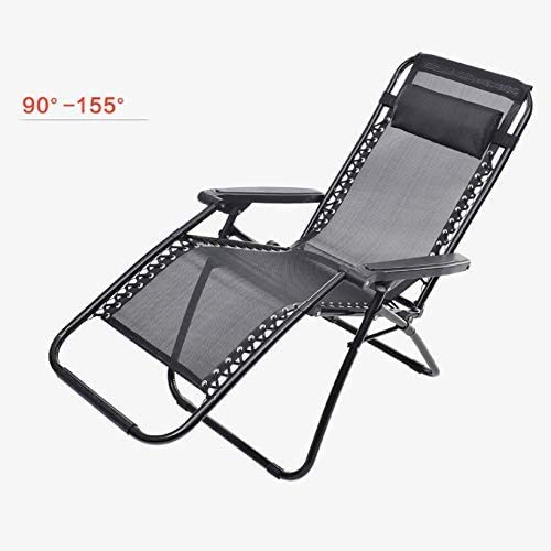 Chaise longue zero gravity pliante en lot de 2 avec coussin de coton - 5