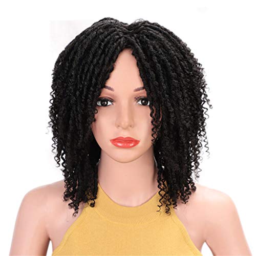 Perruque dreadlock kinky pour masquer les cheveux abîmés avec des tresses synthétiques courtes - 2