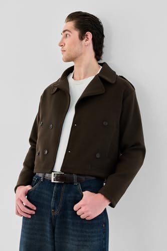 Image of SNITCH Men Casual & Formal Jacket | Regular Fit Notch Lapel Solid Design & Buttoned Closure | Premium Polyester Fabric & Woven Texture For Office