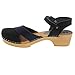 BJORK Swedish Comfort Mila Low-Heel Wooden Clog Sandals (EU-38, Black-Navy)