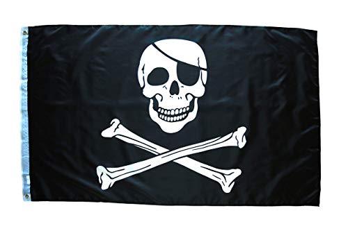 Jolly Roger Skull And Crossbones Flag - 3X5 Foot, Double Stitched With Brass Grommets | Outdoor/Indoor Pirate Banner