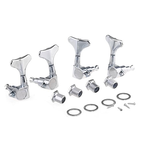 Musiclily Pro 2+2 Sealed Bass Tuners Tuning Keys Pegs Machine Heads for Ibanez Style Precision Jazz Bass, Chrome