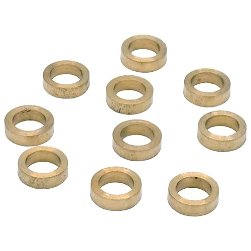 MICEL - 90721 - Ovalillos para Pernio de Puerta en Acero, Arandela para Bisagra, Acabado latonado, 10 unidades, 10,5 x 10,5 x 3 mm