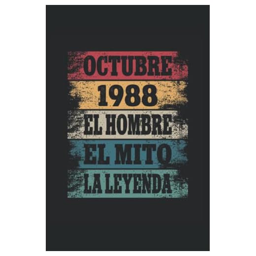 Octubre 1988 - El Hombre - El Mito - La Leyenda: Regalos Originales para Hombre Papá Abuelo Hermano - Diario, Cuaderno De Notas, Apuntes O Agenda