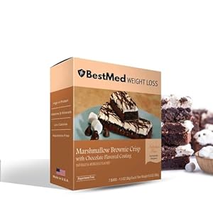 BestMed – High Protein Snack Bar – Low-Carb, 10g Protein, Low Sugar, Low Calorie, Weight Loss (Marshmallow Brownie Crisp, 1 Box – 7 Count)