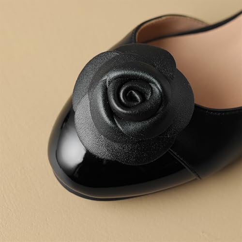Women's Retro Flower Cap Round Closed Toe Pump Ankle Strap Chunky Low Block Heel Adjustable Buckle D'Orsay Classic Work Office Church Casual Comfort Dress Shoes Business Party Flats4