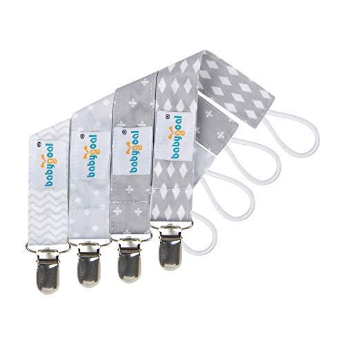 Babygoal Baby Pacifier Clips With Pacifier Case, 4 Pack Pacifer Holder For Girls And Boys Fits For All Pacifier Styles, Baby Toys And Baby Gift 4Mp07-Hz #TOP5