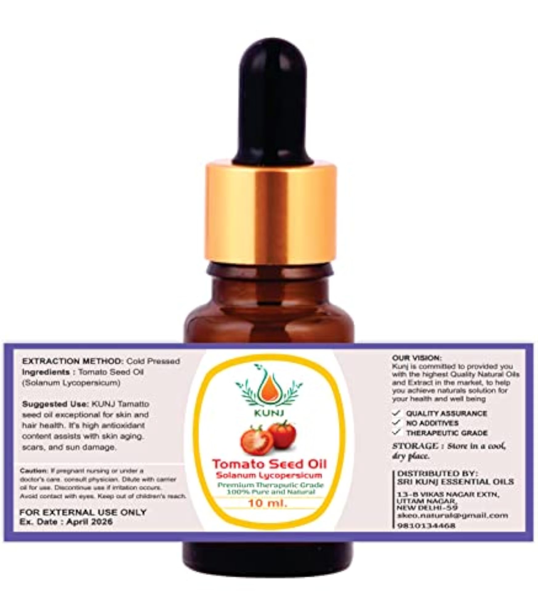 KUNJ Tomato Seed Essential Oil, 10ML