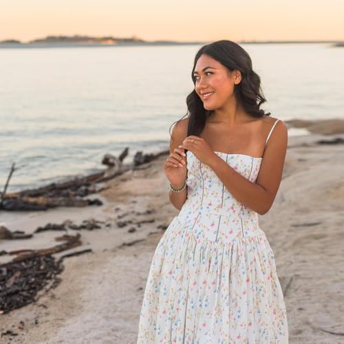 Women's Spaghetti Strap Maxi Dinner Party Dress Elegant Floral Print Holiday Dress 20254