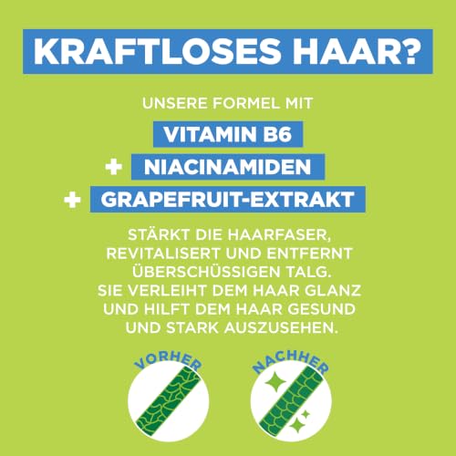 Garnier Fructis Kraft und Glanz kräftigendes Shampoo Grapefruitextrakt XXL, gibt dem Haar Kraft und Energie zurück, für stärkeres und glänzendes Haar, Maxi Format, 1000 ml