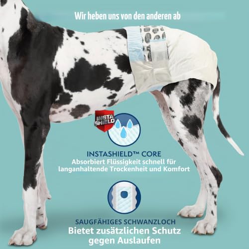 Simple Solution True Fit Einweg-Hundewindeln für Hündinnen – super saugfähig mit Nässeindikator – XXL (Taille 55,9–94 cm) – 30 Stück