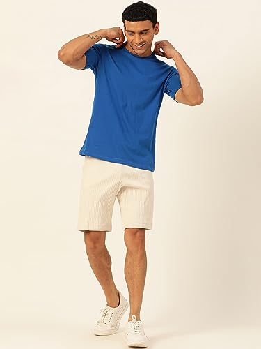 Image of Solid Soft Cloth Round Neck Cotton Relaxed Fit T Shirt