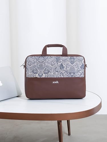Image of ZOUK Arin Laptop Bag | Slim & Stylish Laptop Bag for Women Office Use | Fits 15.6+ Inch Laptop | Padded Compartment Fits up to 17 Inch Laptop | Water-Resistant | Lightweight