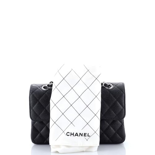 Pre-Loved Classic Double Flap Bag Quilted Caviar Small, Black2