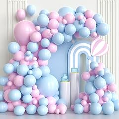 Pink and Blue Balloons Arch