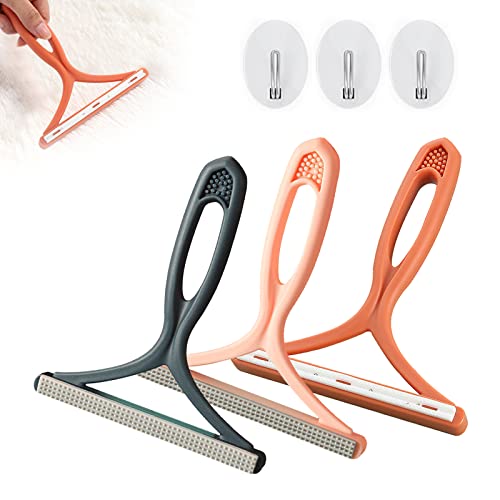 ProsXinty 3Piezas Removedor De Pelusa Afeitadora para Ropa Lint Remover Quitapelusa Manual con 3 Ganchos, para la restauración del Abrigo y Las Telas de Cachemira,Alfombra(Mango ensanchado) YXQMQ-078 Cover
