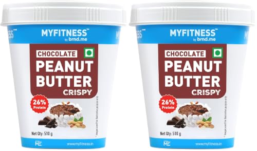 Image of MYFITNESS Peanut Butter Chocolate Spread Crispy 1.2kg | 21g Protein & 8g Fiber | Tasty & Healthy Nut Butter Spread for Breakfast, Snacks | Cholesterol Free | Zero Trans Fat (Pack of 2)