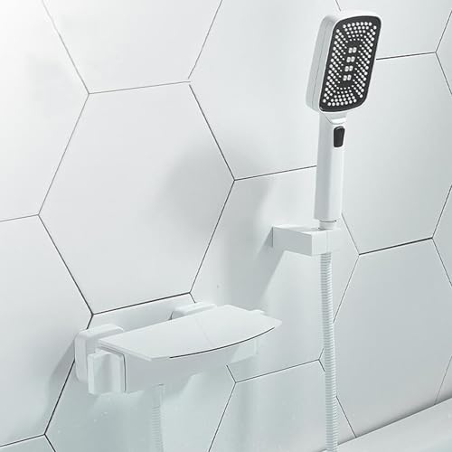 Robinet de baignoire cascade chrome en laiton avec douchette à main