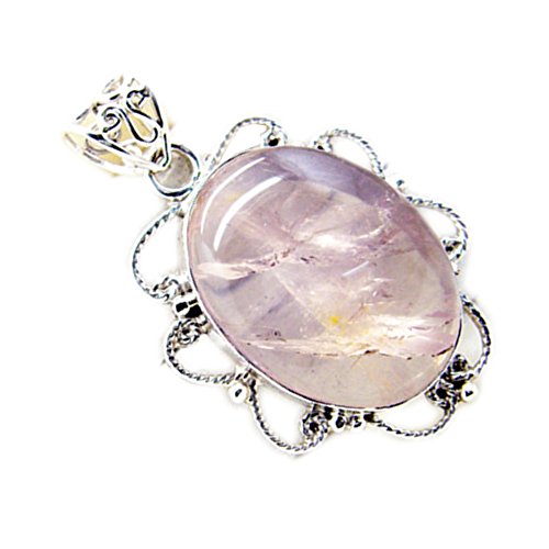 Collier quartz rose naturel argent massif pour votre look quotidien
