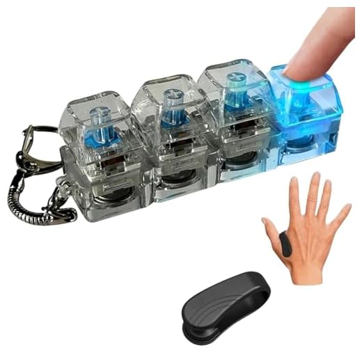 4in1 Keyboard Fidget Toy with Acupressure Clip for Stress Relief | LED Bass & Loud Clicker | Detachable Mechanical Switches, ASMR Sound, Anxiety Reliever Gadget (AnyColor, Pack of 1)
