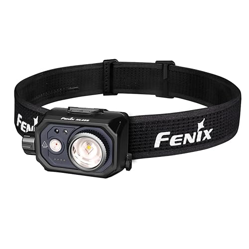 fenix HL45R Rechargeable Focusing Headlamp Outdoor/Work/Multi-Purpose | 1000 Lumens | 220m | 124 Hrs Max | White Focusing Main Beam, Supporting Red Beam, Rotary Control | IP66