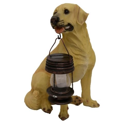 Tricod B5185A Yellow Labrador Dog with Lantern Solar Light Cover