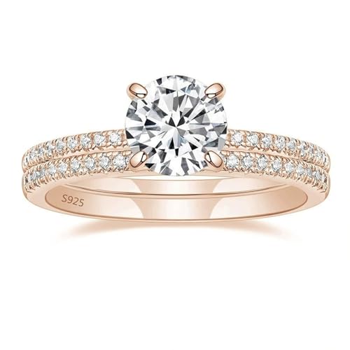 Bague de mariage en argent sertie d'un zircone blanc étincelant à 4 griffes