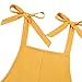 Girls Romper Summer Cute Sleeveless Jumpsuits Casual Spaghetti Strap Loose Romper Shorts Pants With Pockets Back To School Preppy Clothes Fashion Vacation Outfits 5-14 Years 3-Yellow 3-4 Years