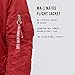 Alpha Industries Men's Bomber MA-1 Hooded Flight Jacket (XS, Red with Olive Lining)
