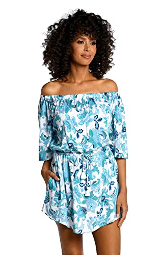 La Blanca Women's Off Shoulder Mini Dress Swimsuit Cover Up