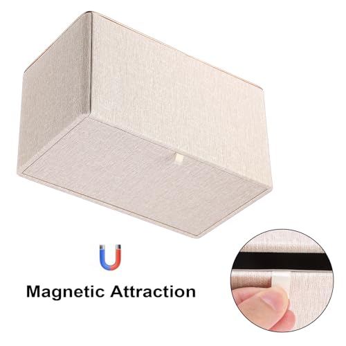 Image of Sumnacon Rectangular Linen Tissue Box Cover - Stylish Tissue Box Holder with Magnetic Bottom, Decorative Tissue Box for Bathroom Toilet Vanity Night Stand Table Countertop Office, Beige Linen Texture