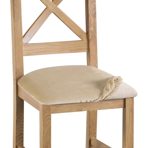Gute Juego de 4 fundas para silla de comedor, de terciopelo elástico, desmontables, lavables, fundas protectoras para restaurante, hogar, hotel, banquetes, sillas de oficina (Beige)