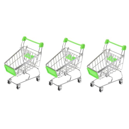 ORFOFE 3pcs Mini Cart Bins Kitchen Utility Cart Metal Plastic Organizer Random Color