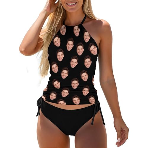 Custom Funny Swimsuit for Women, Personalized Bathing Suits with Husband Face, Face Bikini for Summer Holiday(F145KA01)