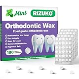 RIZUKO Orthodontic Wax for Braces - 180 Dental Wax Dots | Hygienic Individual Wraps, Mint Flavor