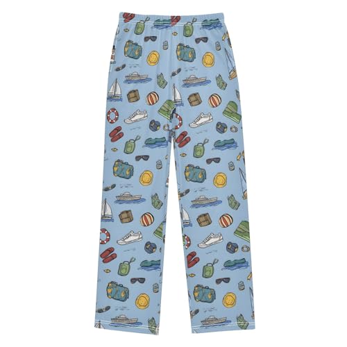 Pajama Pants Lounge Sleep PJ Bottoms Sleepwear Elastic Waist Drawstring S Travel