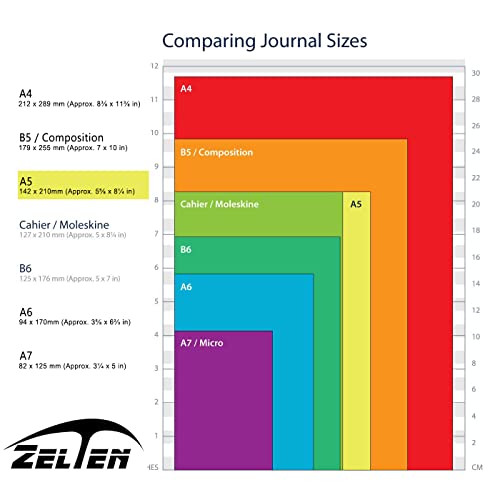 Image of Zelten 1 Pack A5 45 Sheets /90 Pages Finance Loose Leaf Punched Paper Refills Paper for 6 Hole Binder Personal Organizer Diary Notebook Refillable Planner