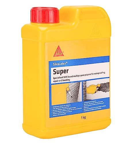 Image of SIKA - Multipurpose repair polymer - SikaLatex Super - Ideal for waterproofing, bonding and repairing - Easy to use - Crack-reducing - 1 kg - White (Pack of 2)