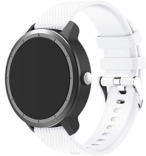 Preisvergleich Produktbild Chainfo Unisex Silikon Uhrenarmbänder 20mm, Gebürstete Edelstahl Schwarz Schnalle (20mm, Weiß)