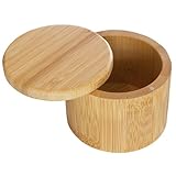 Totally Bamboo Salt Cellar with Swivel Lid – Bamboo Spice Box Storage Container for Kitchen Countertop with Magnetic Closure – Ideal for Sea Salt, Spices and Herbs