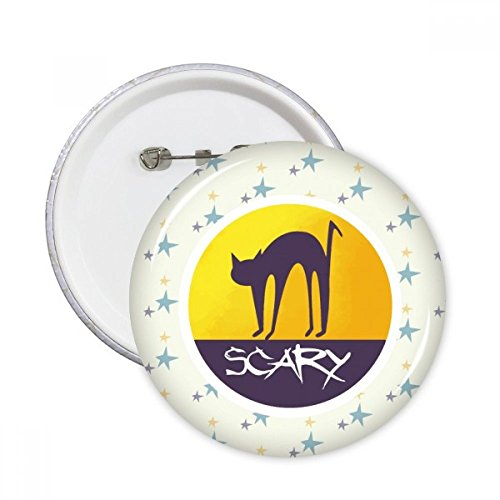 Badge rond Halloween chat effrayant idée cadeau originale lot de 5