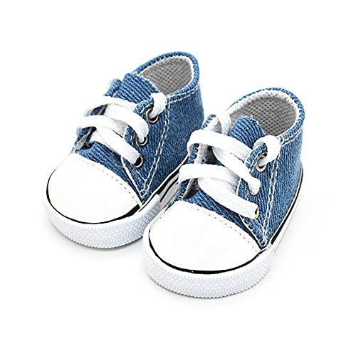 Hinleise Zapatos de lona con cordones para muñeca americana de 18 pulgadas, accesorios de disfraz (F)