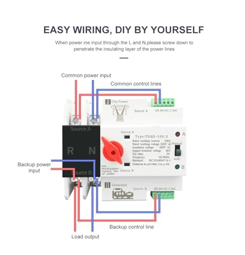 Sélecteur alimentation sans interruption ATS 4P 100A inverseur de source - 2