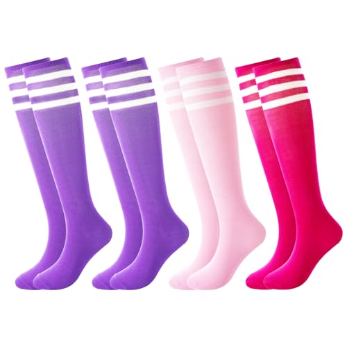 BONANGEL Kids Soccer Socks 6-8 Years Old, Boys Girls Knee High Athletic Sports Football Baseball Socks 8-10 10-12 Years