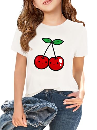 Image of Girls Short Sleeve T Shirts Kids Summer Tops Crewneck Tees 5-14 Years