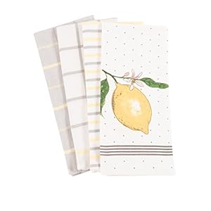 KAF Home Pantry Lemon Kitchen Dish Towel Set of 4, 100-Percent Cotton, 18 x 28-inch KAF Home Pantry Lemon Kitchen Dish Towel Set of 4 100 Percent Cotton 18 x 28 inch