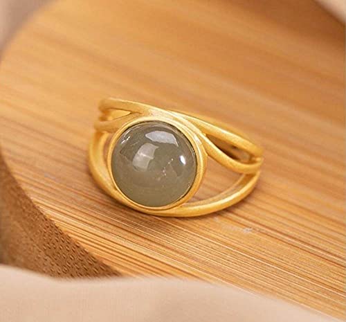 Bague pour femme en saphir naturel anneau ouvert style rétro chic