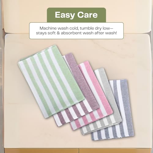 Image of Premium Hand Towels | 180 GSM Cotton Hand Towels | Hand Towel Set of 5 | Hand Towel for Gym | Soft Towels | Size 16W x 25L (Multicolor 4, Pack of 5)